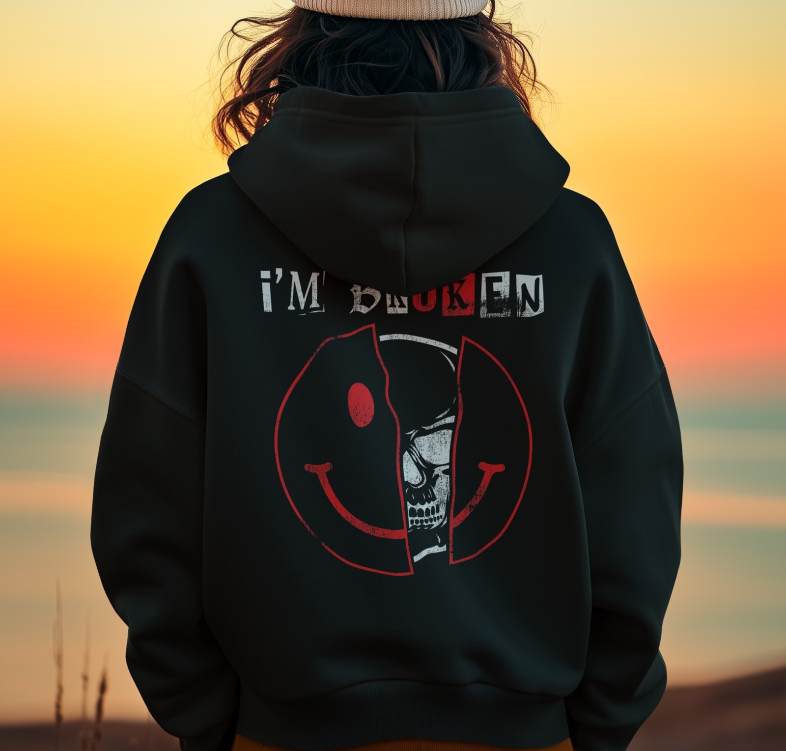 I'm Broken Hoodie, Mental Health Awareness Sweatshirt, Unisex College Pullover, gallery