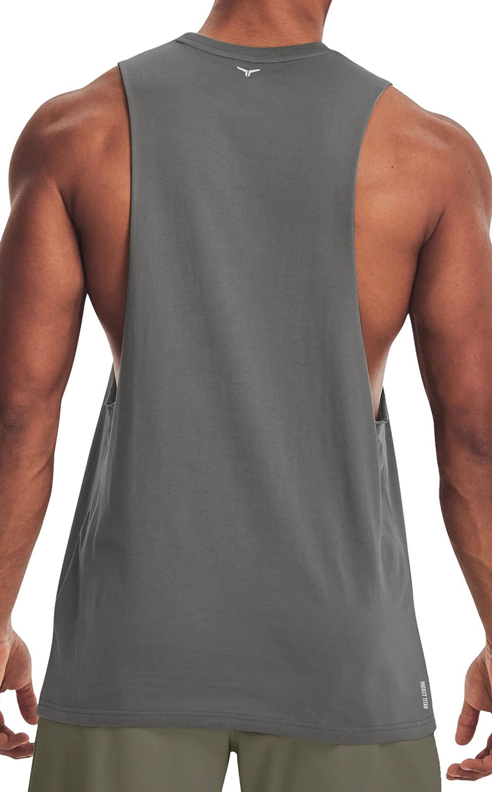 Men's Workout Drop Arm Tank Top Cut Off Sleeveless Gym Shirt gallery