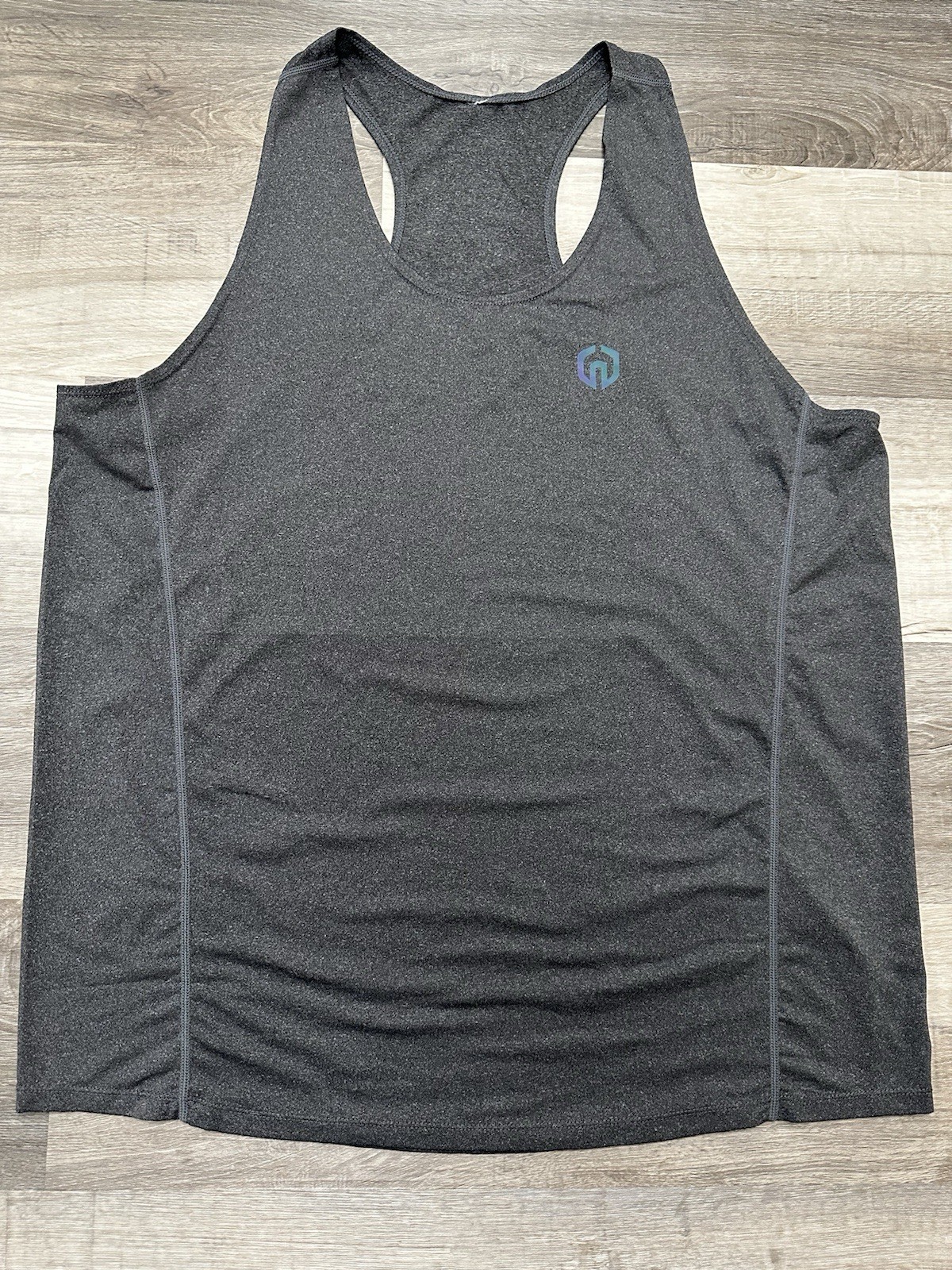 Mens XL Neleus Dry Fit Muscle Stringer Tank Top Gym Workout Exercise Gray gallery