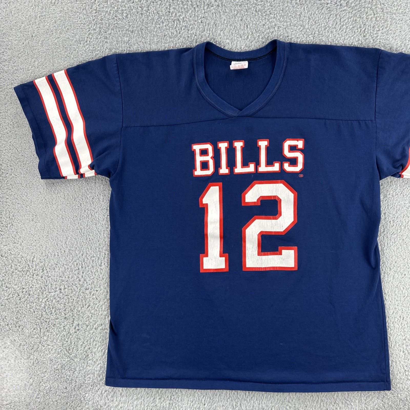 Vtg Rawlings Men’s XL Blue Cotton Short Sleeve Shirt NY Buffalo Bills Football gallery