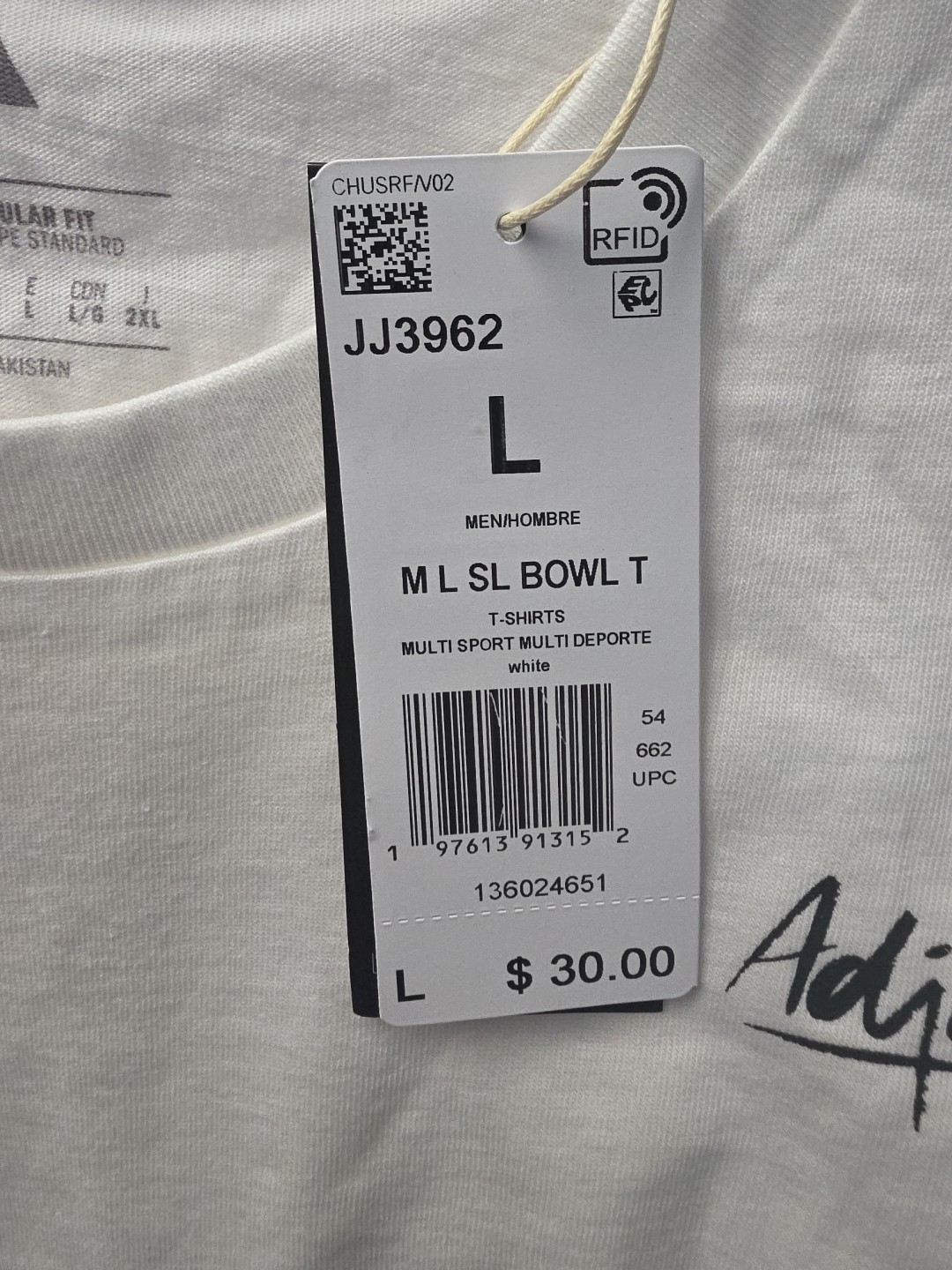 Adidas Men's Multi sport White T-Shirt/ Size Large gallery