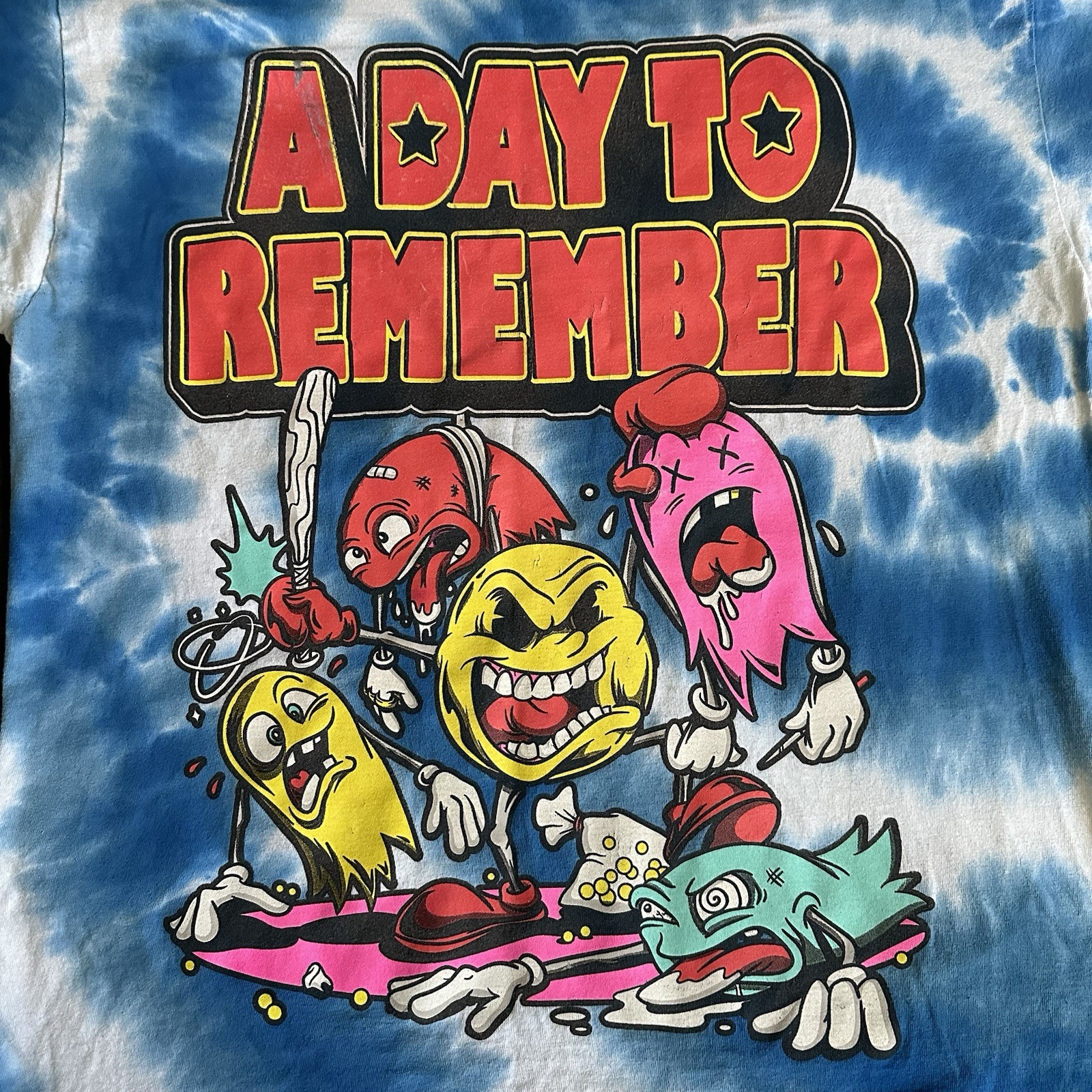 A Day To Remember x Keep Running Your Mouth Pac Man Blue Tie Dye XL Color Tone gallery