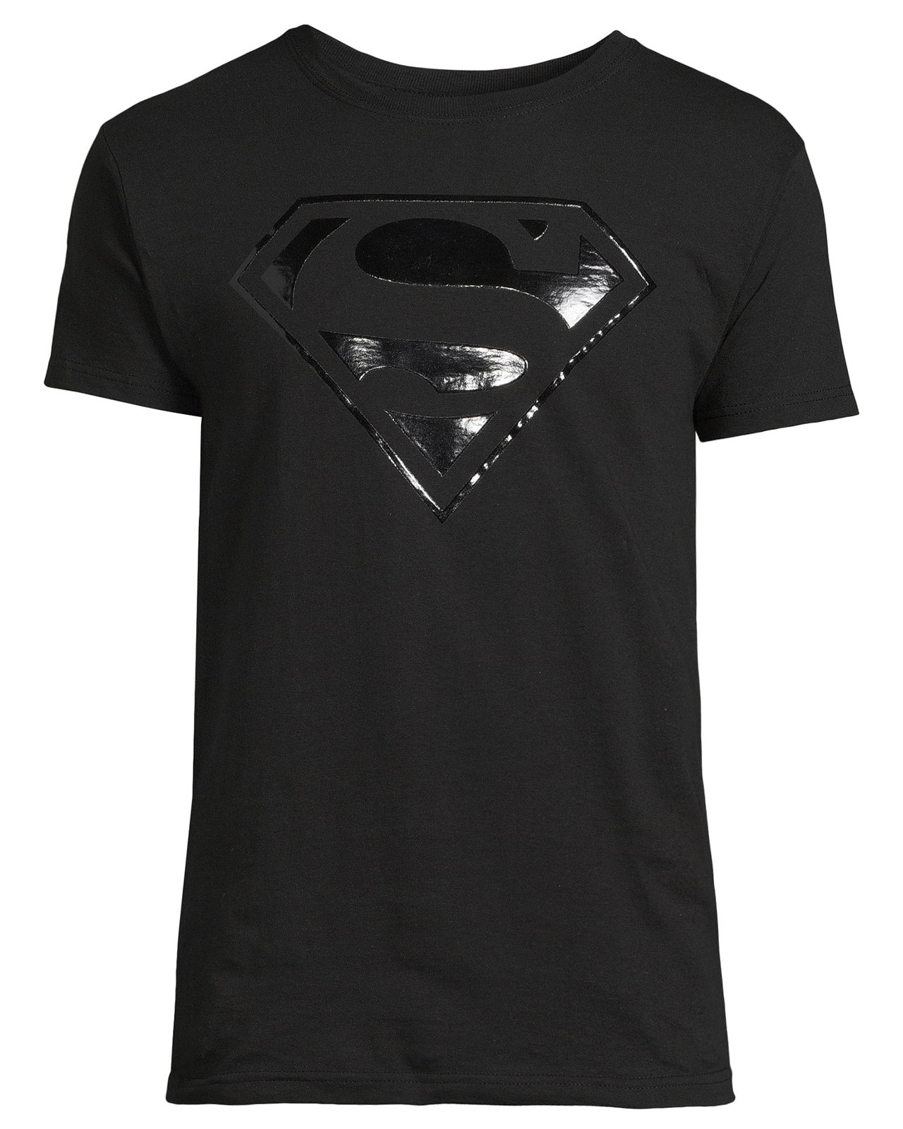DC Comics Superman T-Shirt Men's Black Raised Logo Short Sleeve Top gallery