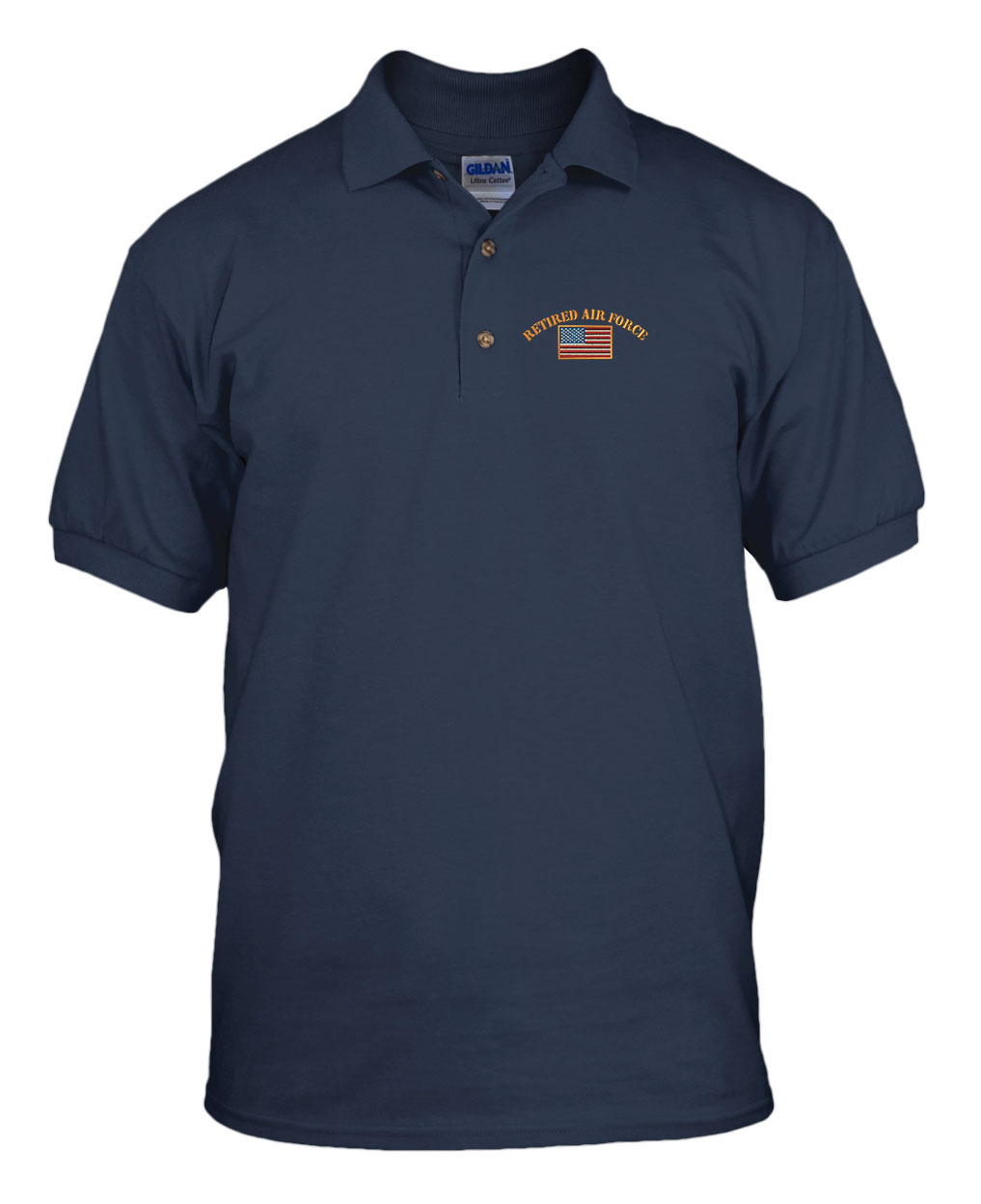 RETIRED AIR FORCE MILITARY Embroidery Embroidered Golf Polo Shirt gallery