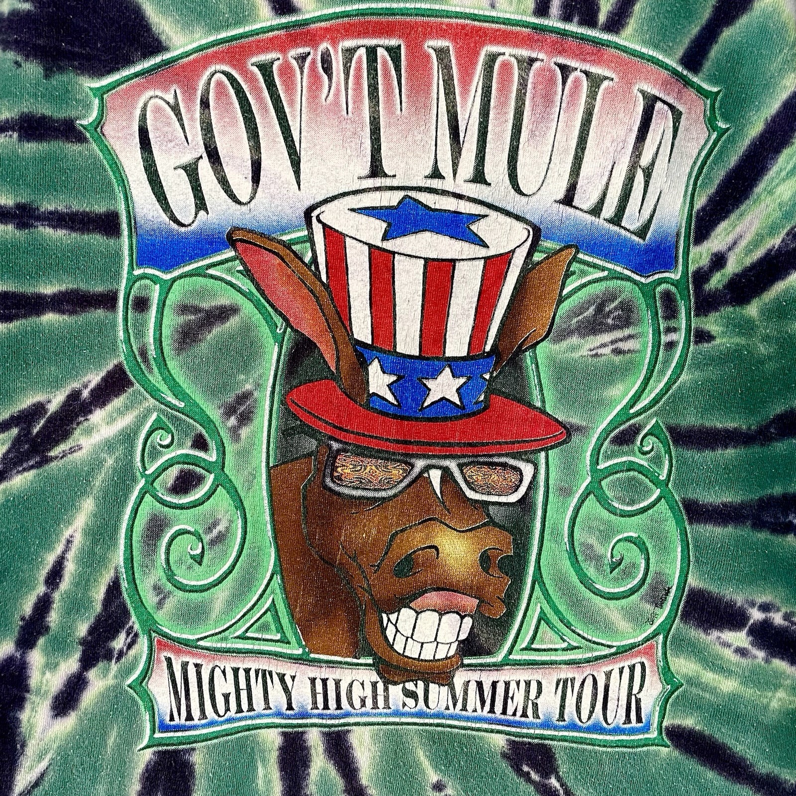 Govt Mule Vintage Tee Shirt Tour Tie Dye Government VTG Large Phish Grateful gallery
