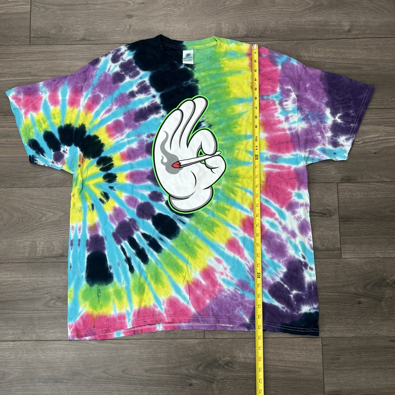 Colortone Tie Dye T Shirt Mens 2XL Multicolor Doobie Joint Graphic gallery
