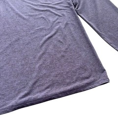 7 Diamonds Men L Blue Heather Core Henley Performance Long Sleeve Athletic Shirt