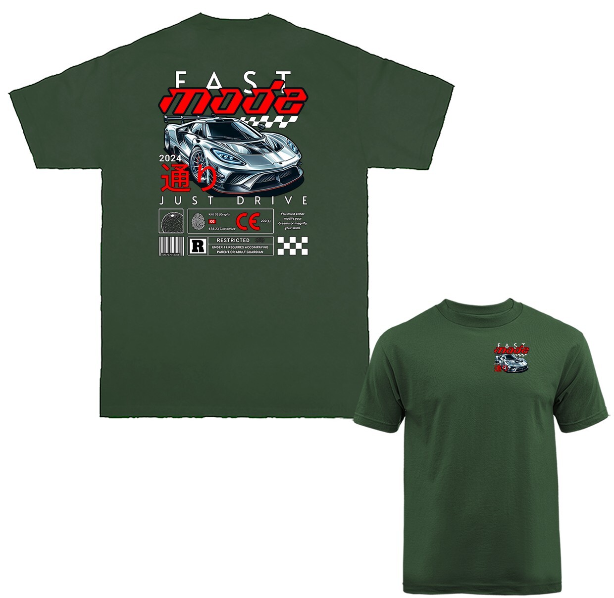 Fast Mode Imported Tuned Custom JDM Sports Car Graphic T-shirt gallery