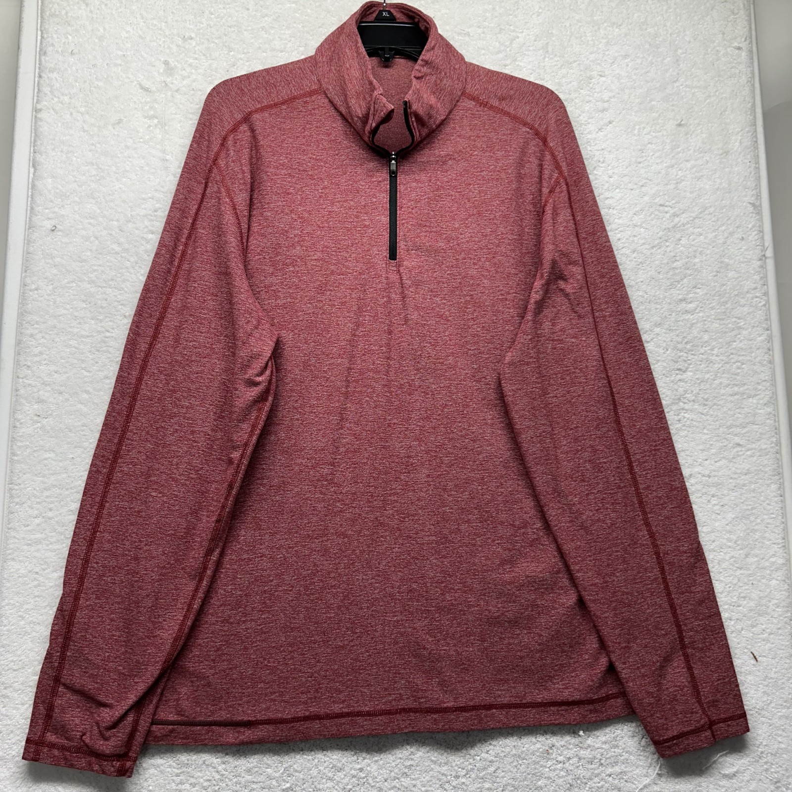 Lululemon Mens Size L Red Long Sleeve Surge Warm Pullover 1/4 Zip Shirt (U8)