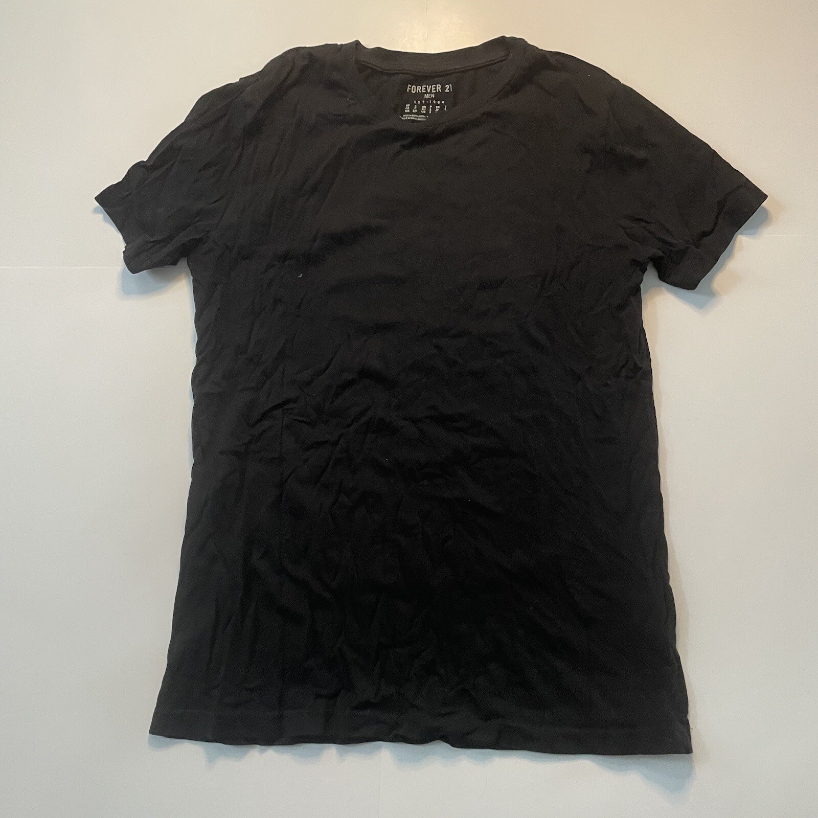 Forever 21 Mens T Shirt Small Black Short Sleeve