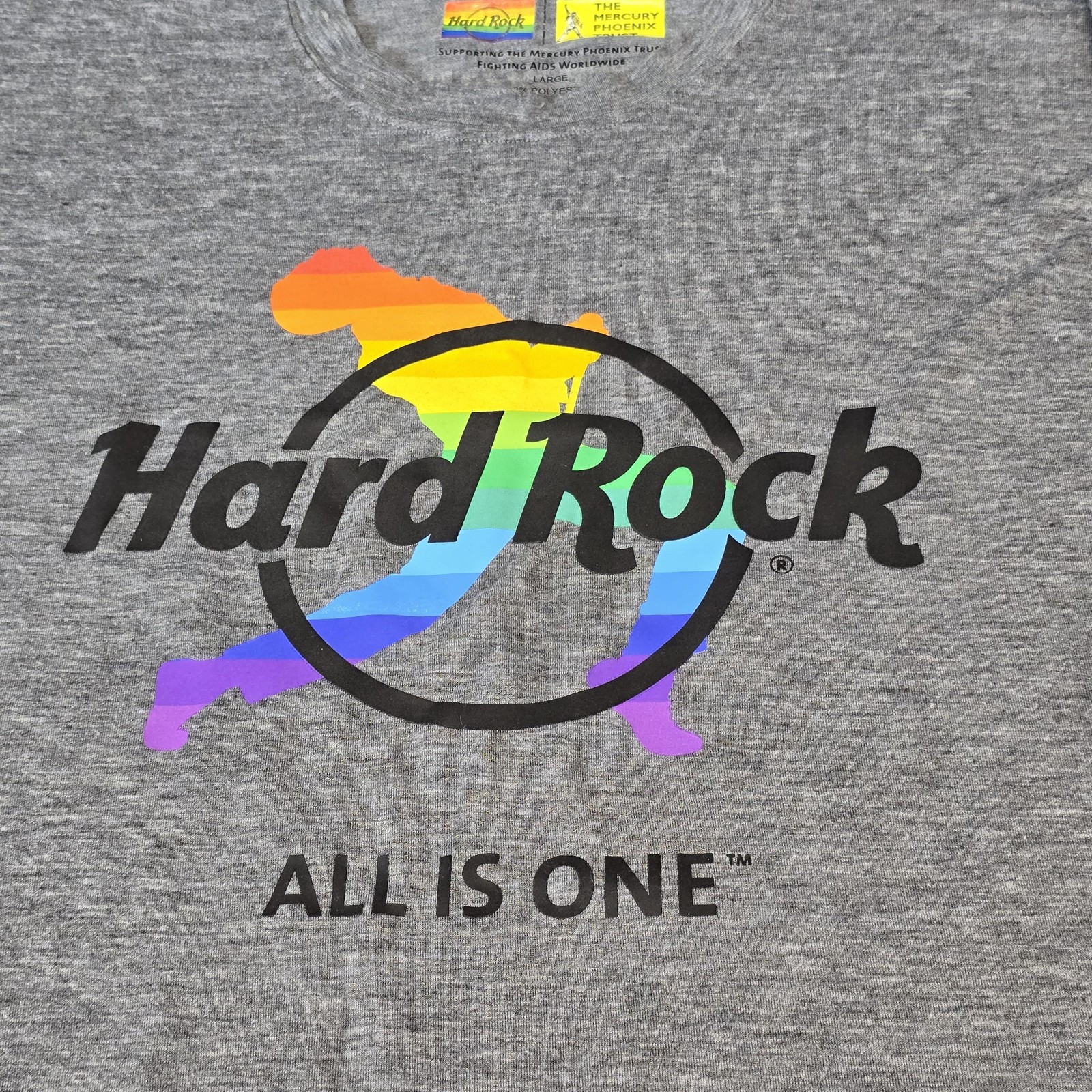 Hard Rock Cafe New York Shirt Mens Large Gray Rainbow Pride Mercury Graphic Tee