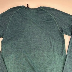 Lululemon Shirt Men Small Heather Teal Long Sleeve Train Work Party Run Gym Ex