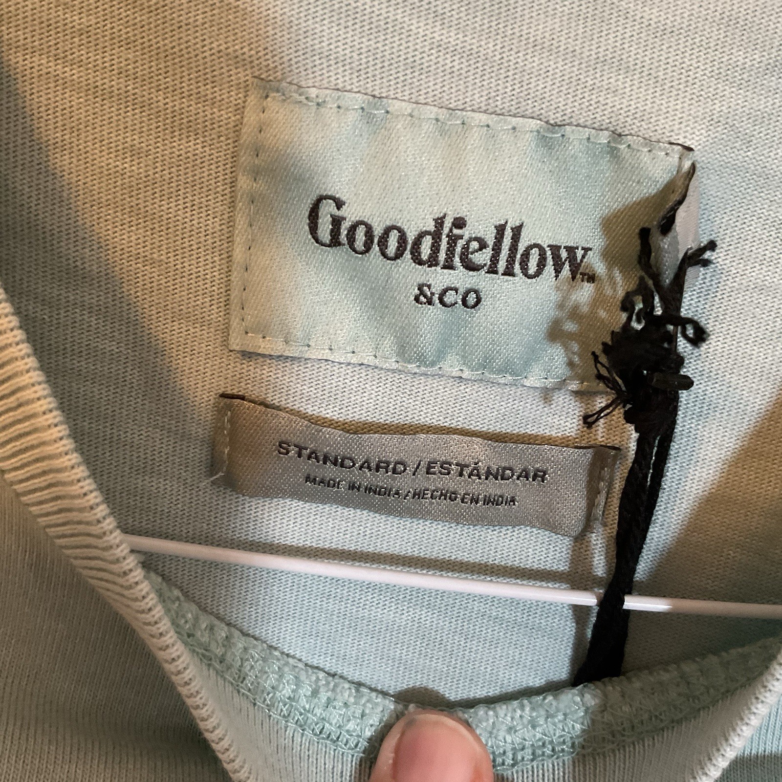 Men's Crewneck Long Sleeve T-Shirt - Goodfellow & Co Light Aqua Blue Size Medium gallery