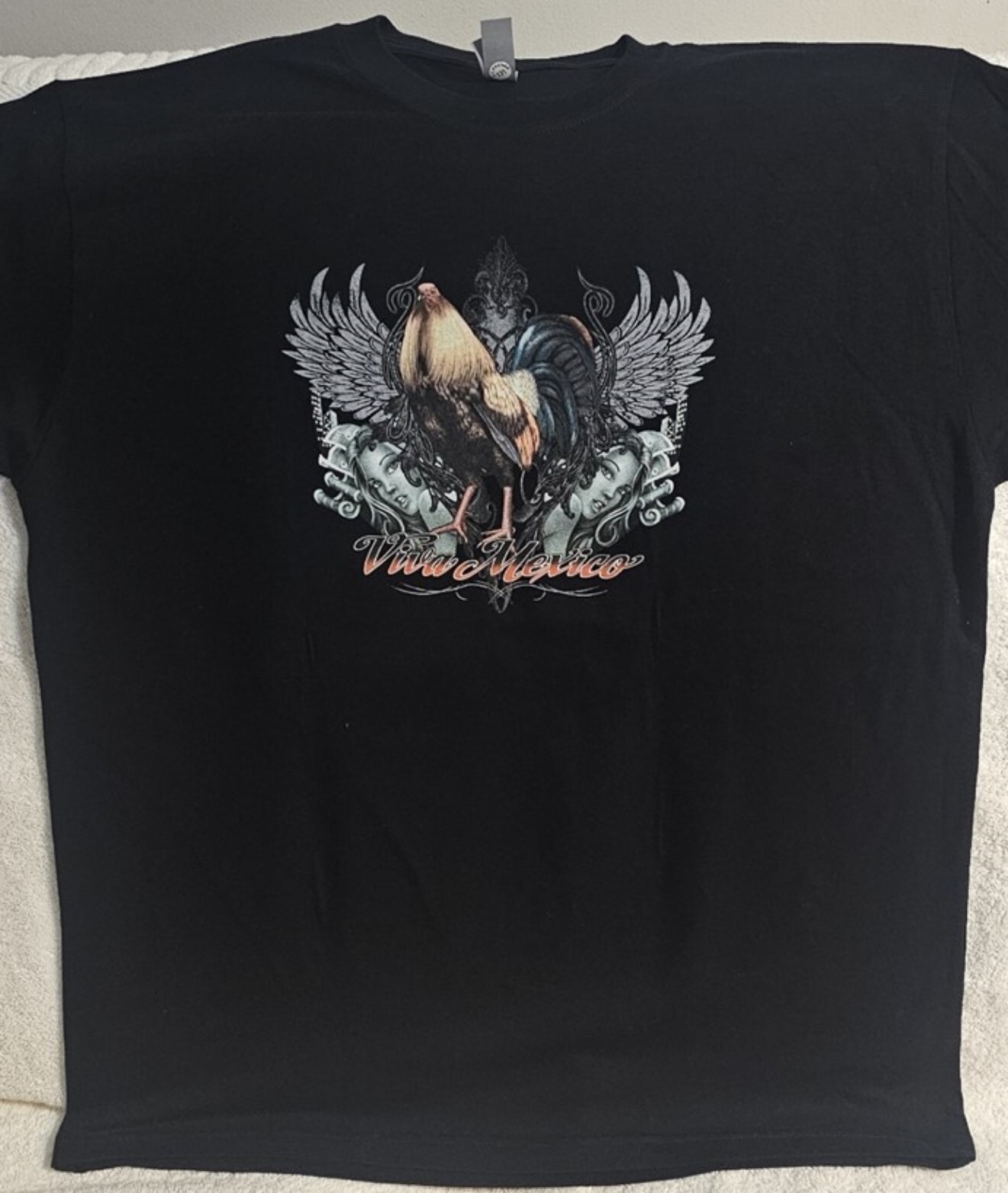 ROOSTER VIVA MEXICO COCK FIGHT MONEY LADY FARM ANIMAL CHICKEN BIRD T-SHIRT SHIRT gallery