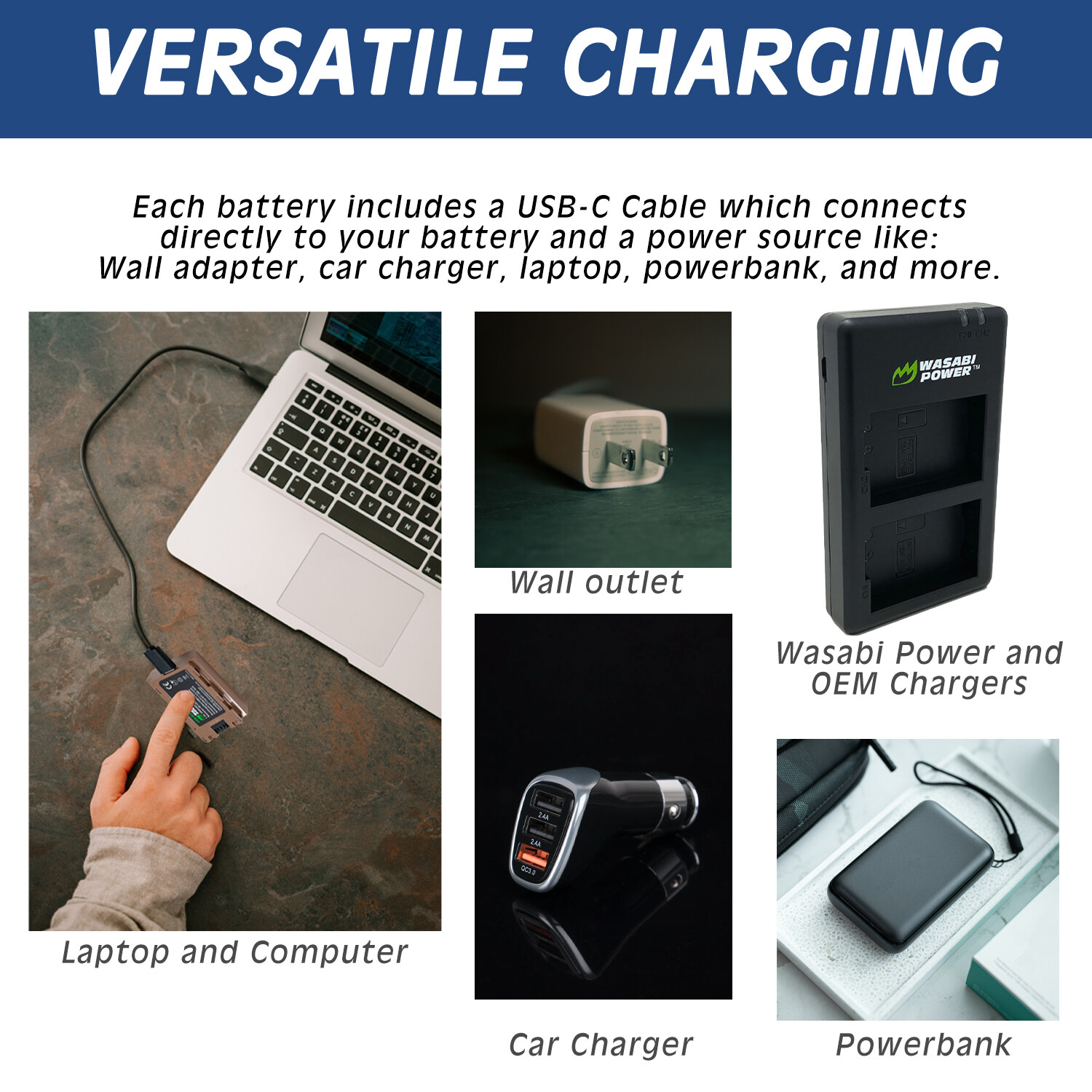 Wasabi Power USB Battery for Canon LP-E6NH with USB-C Fast Charging
