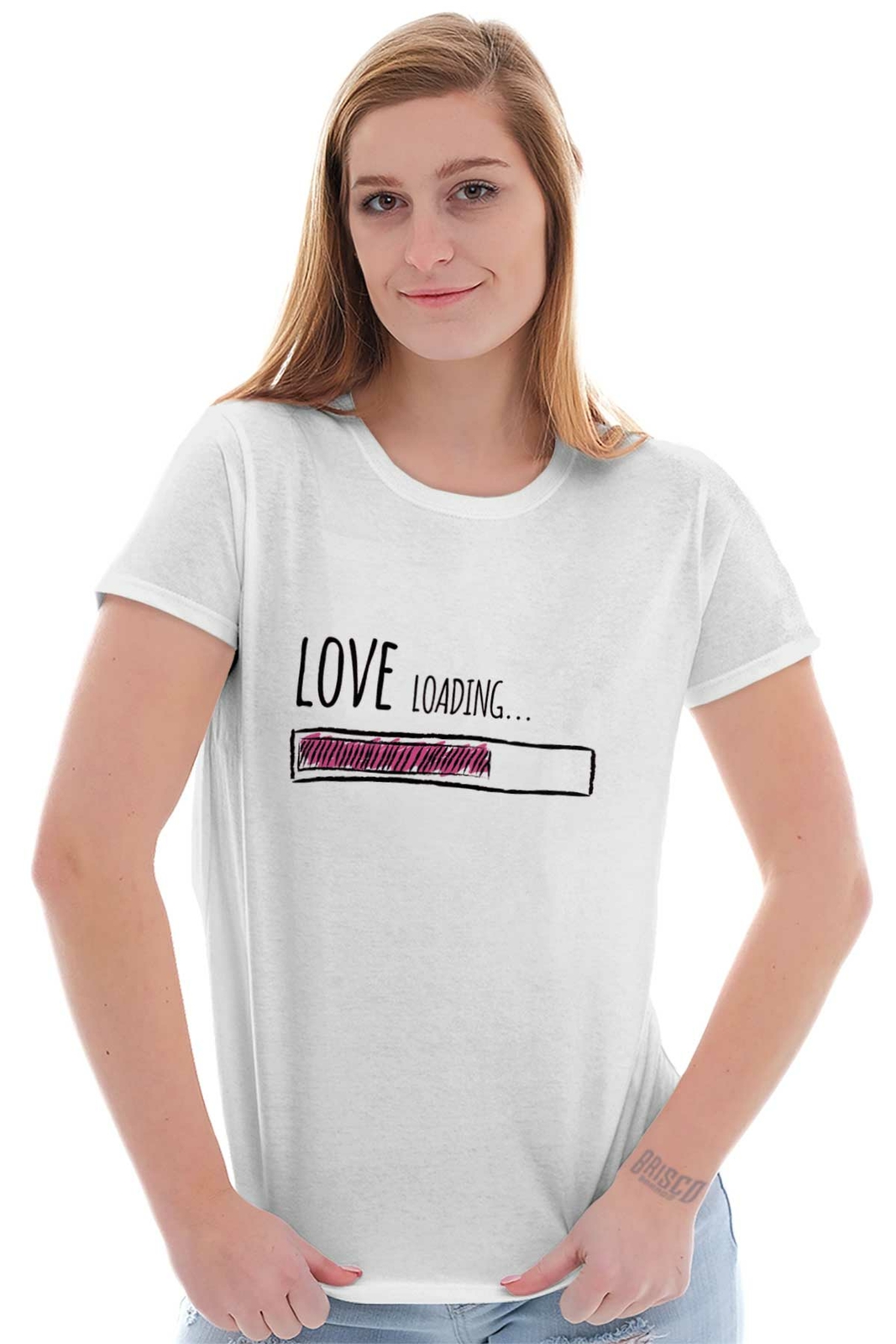 Love Loading Funny Cute Valentine's Day Gift Womens Top Junior Graphic Tee gallery