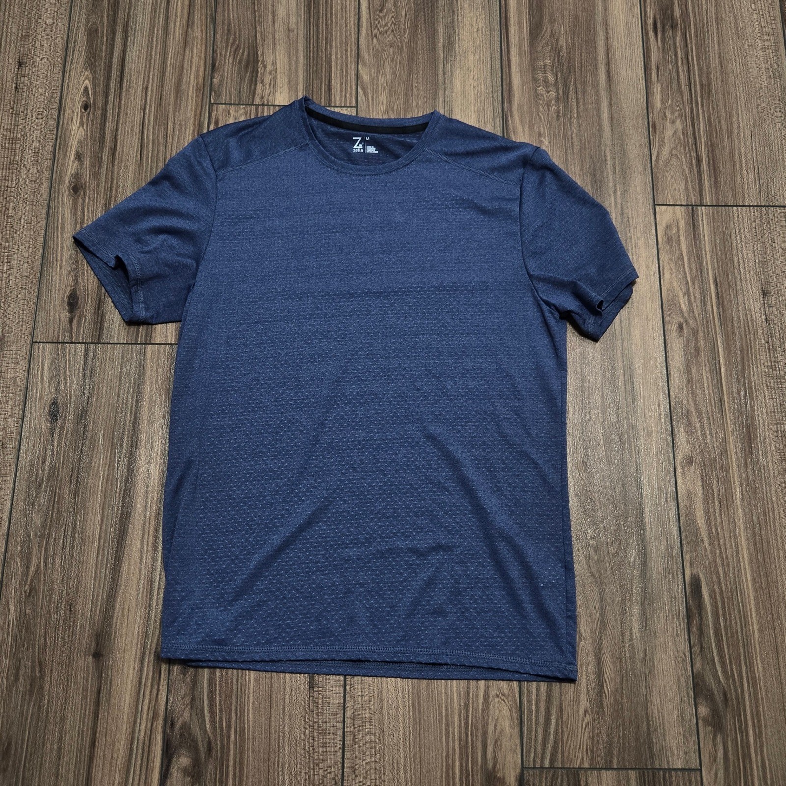 Z by Zella Mens Blue Heathered Mesh Performance Athletic T-Shirt Size M