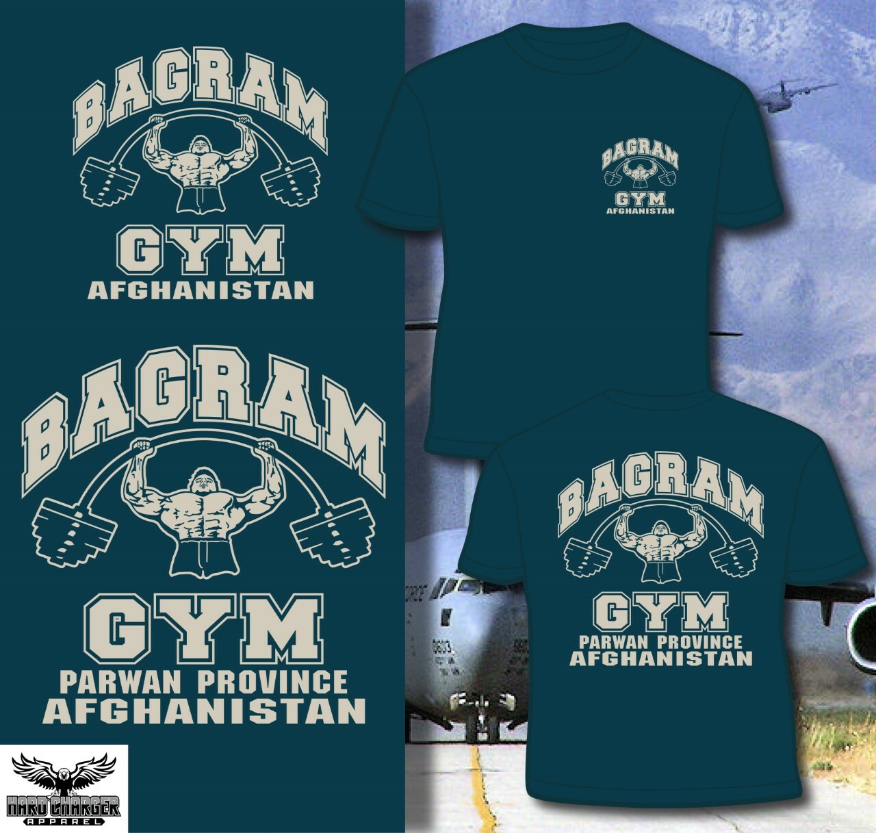 Bagram Gym Parwan Province Army, Navy, MC, Air Force Afghanistan T-shirt gallery