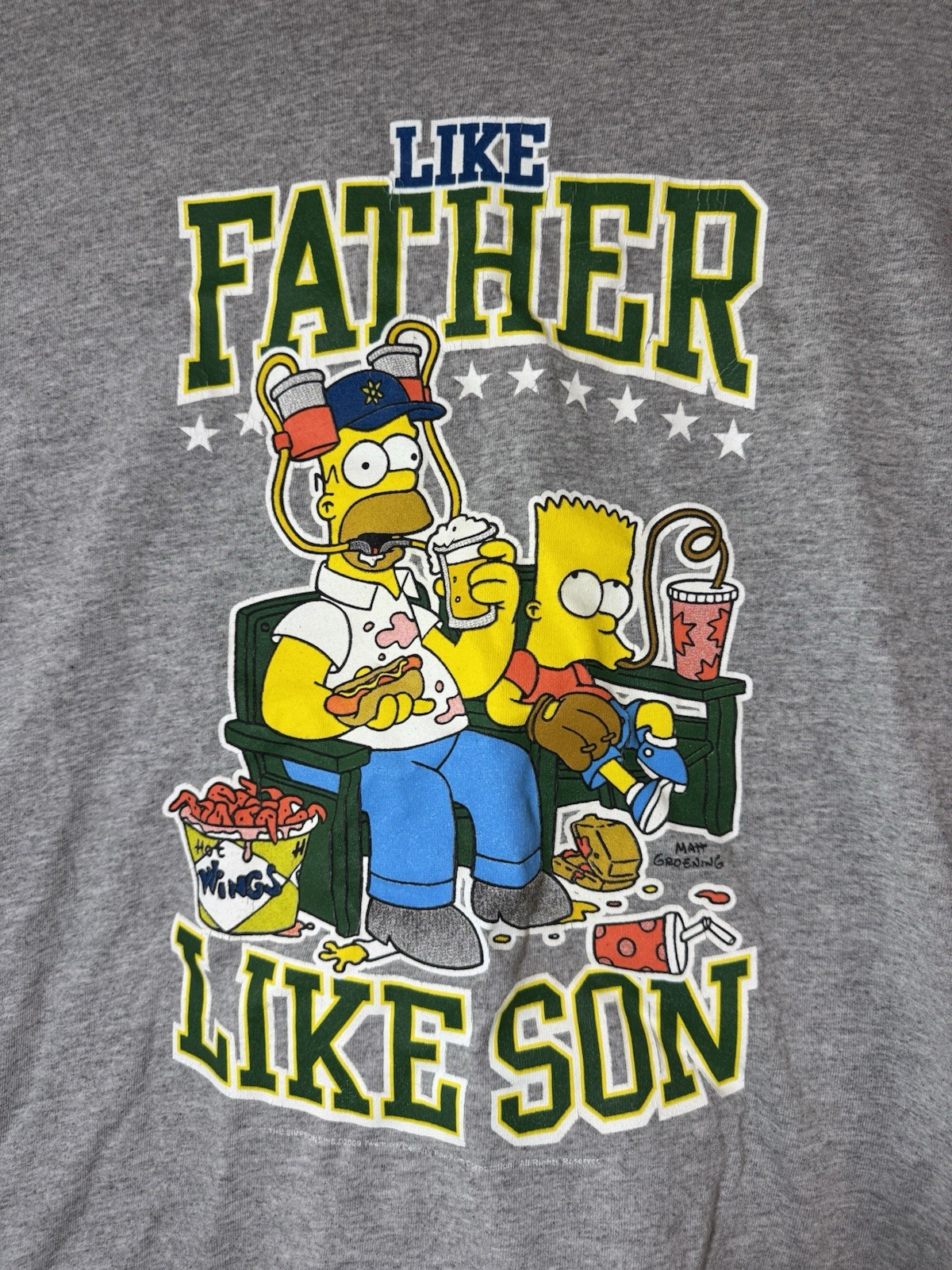 VTG The Simpsons T-Shirt Sz L “Like Father Like Son” Bart Homer Simpson Fox 2009 gallery