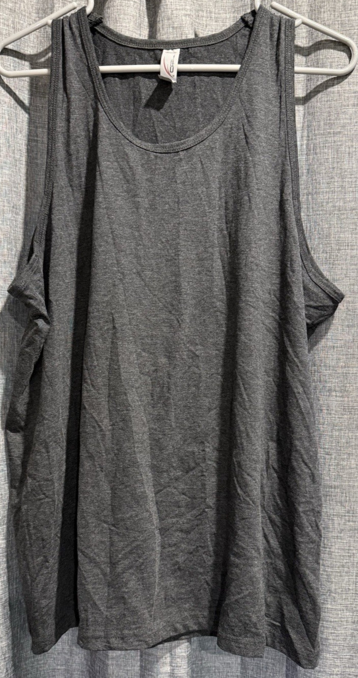 Cotton Heritage Men's size Large Solid Gray Tank Top Cotton/Poly Blend gallery