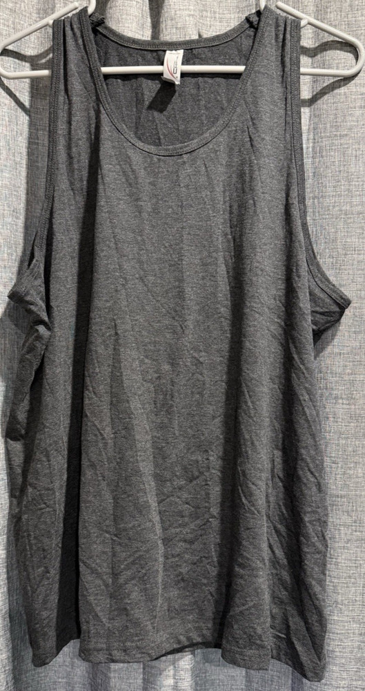 Cotton Heritage Men’s size Large Solid Gray Tank Top Cotton/Poly Blend