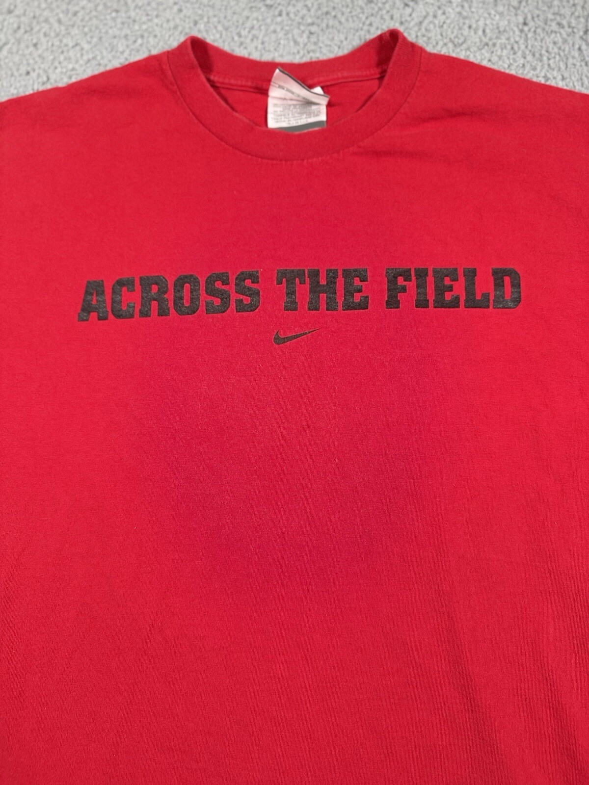 Nike Accross the Field T Shirt Mens Large Red Short Sleeve Track & Field Logo gallery