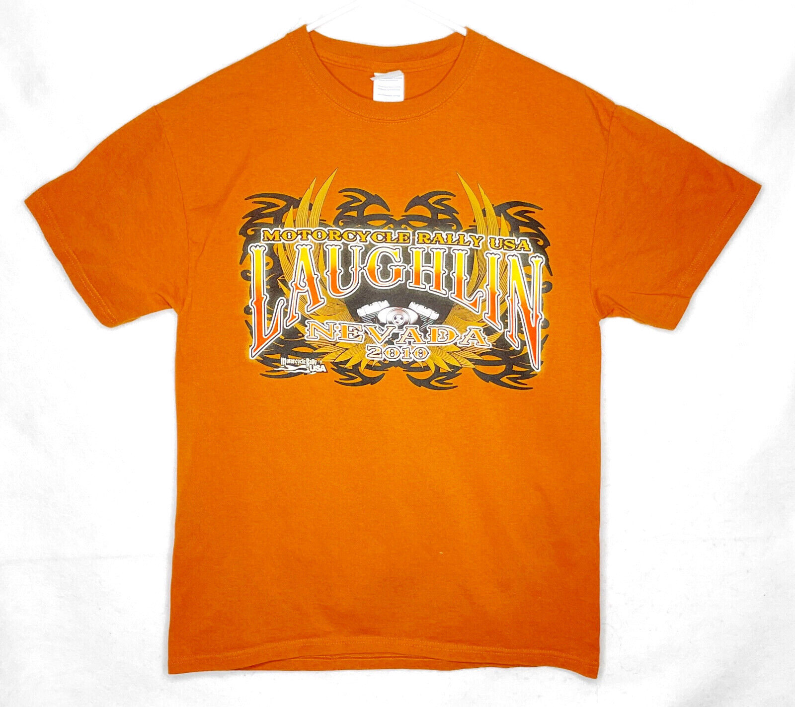 2010 Motorcycle Rally USA Laughlin Nevada Mens T-Shirt Tee Burnt Orange Medium gallery