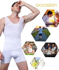 Mens Body Shaper Vest Chest Compression Shirt Abdomen Slim Tank Tops Undershirt