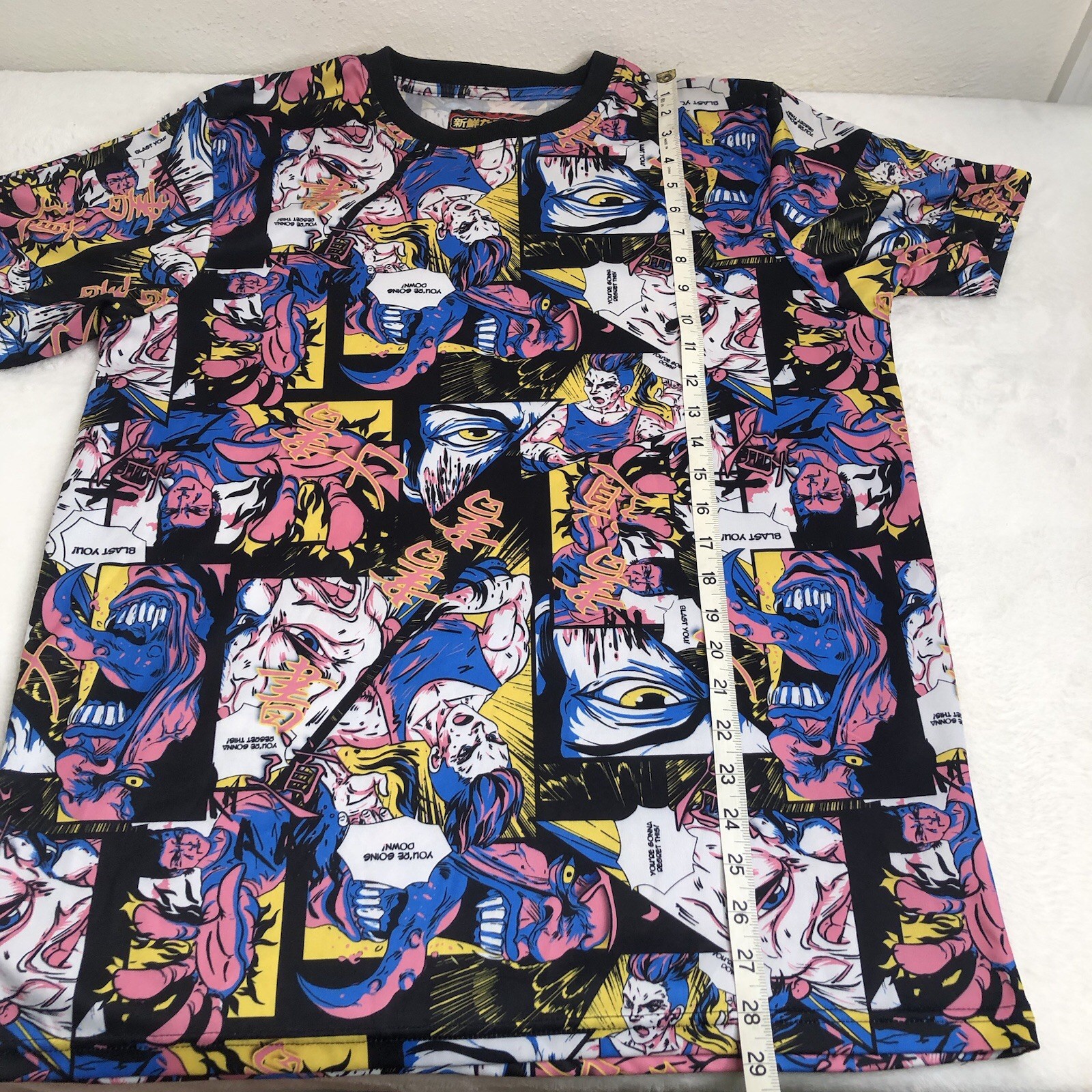 Anime All Over Print T-Shirt Fresh Prints Of Tokyo Drill Clothing Co -Size Large gallery