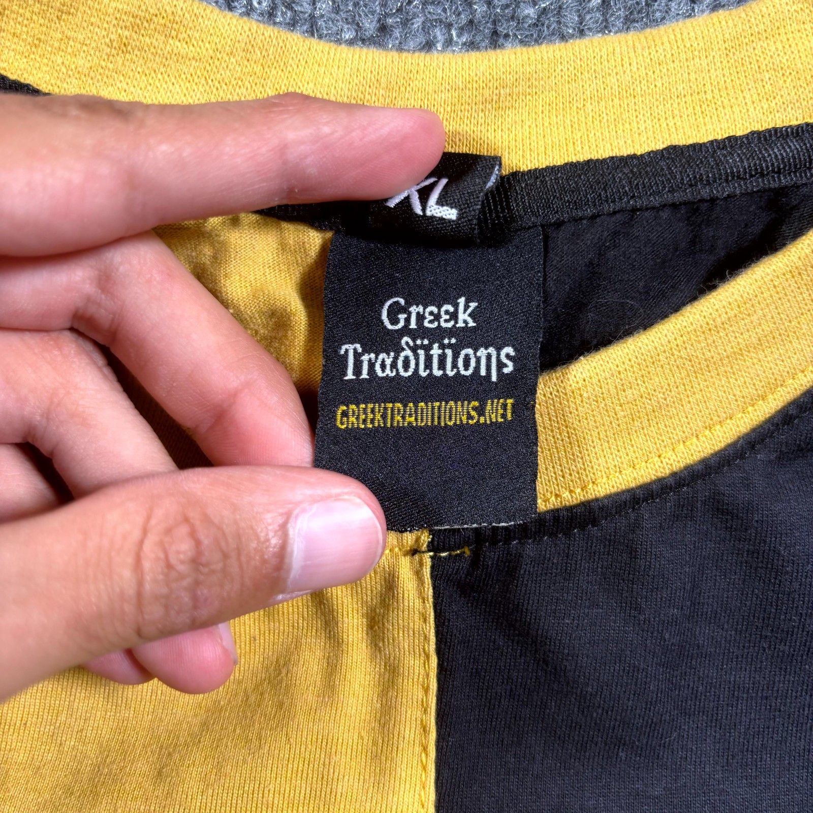 Greek Traditions Alpha Phi Alpha Fraternity T-Shirt Mens XL Black Gold Embossed gallery
