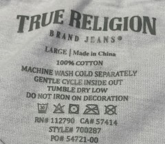 NWT True Religion TR Foil Taping Tee Optic/White – Men’s Size Large. C1