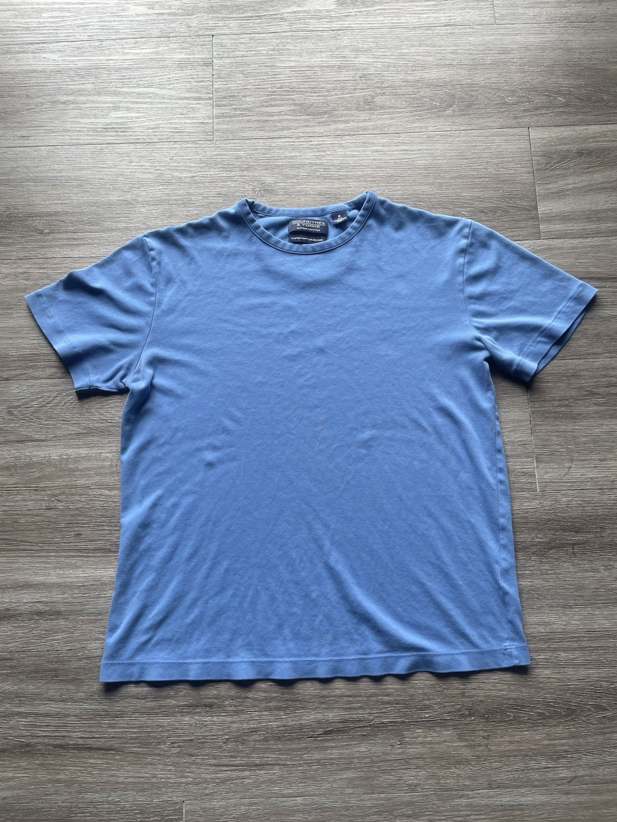 Roundtree & Yorke Supima Cotton T-Shirt Mens Size Medium Blue Luster Soft Casual gallery