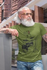 Drummer T-shirt Gift Dinosaur Playing Drums Shirt Men’s Funny Shirt Men’s