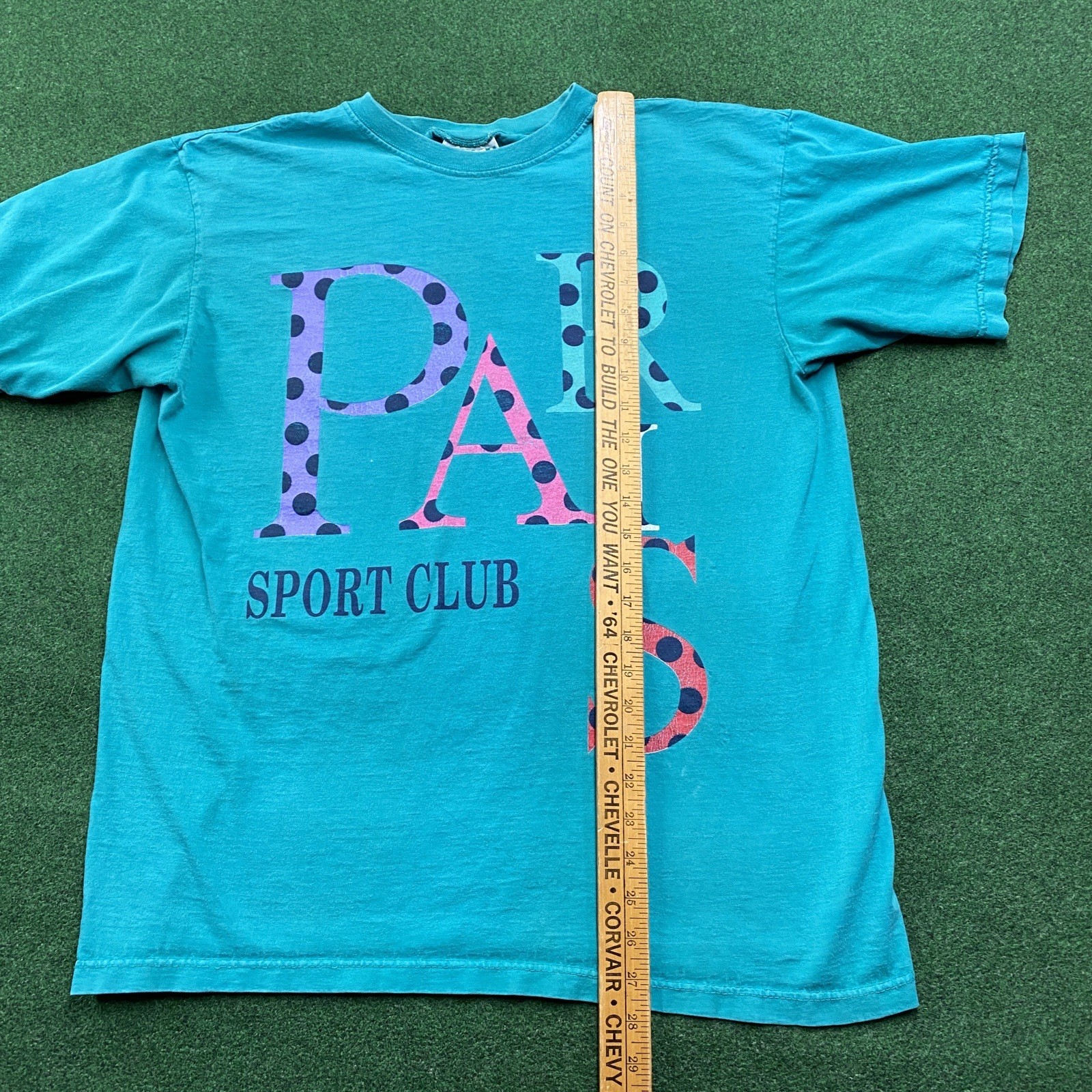 Vintage Paris Sports Club Shirt Mens Large Blue 80S 90S Polka Dot Logo Tee gallery