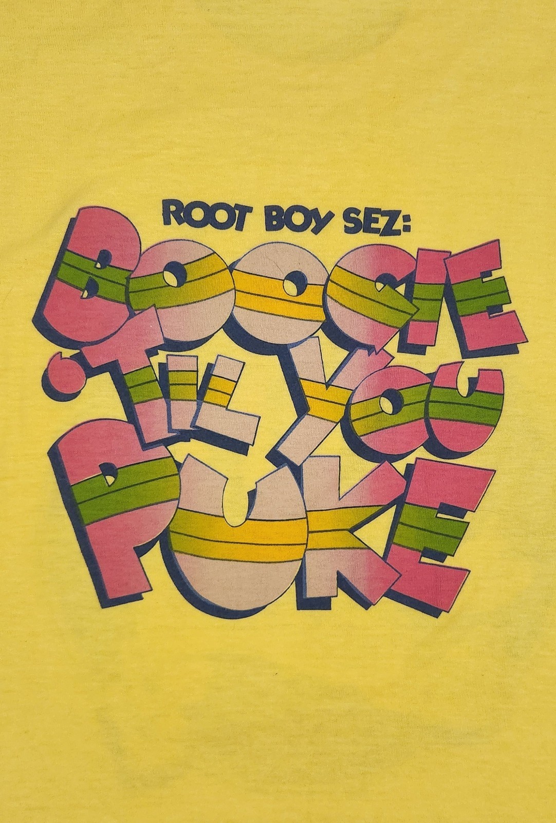 True Vintage 70 80s Root Boy Slim Sex Change Band T Shirt Yellow See Measurement gallery