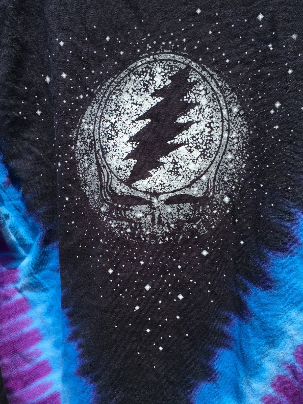 Grateful Dead Spotlight Star Shine Skull T-Shirt M-2XL Tie Dye Night Sky 2 Sided gallery