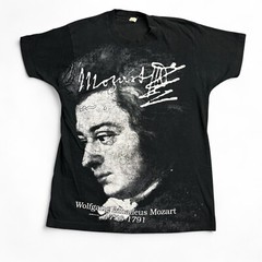 Vintage 90s Mozart T-Shirt Men’s L Black Bach Beethoven Concert Composer Music