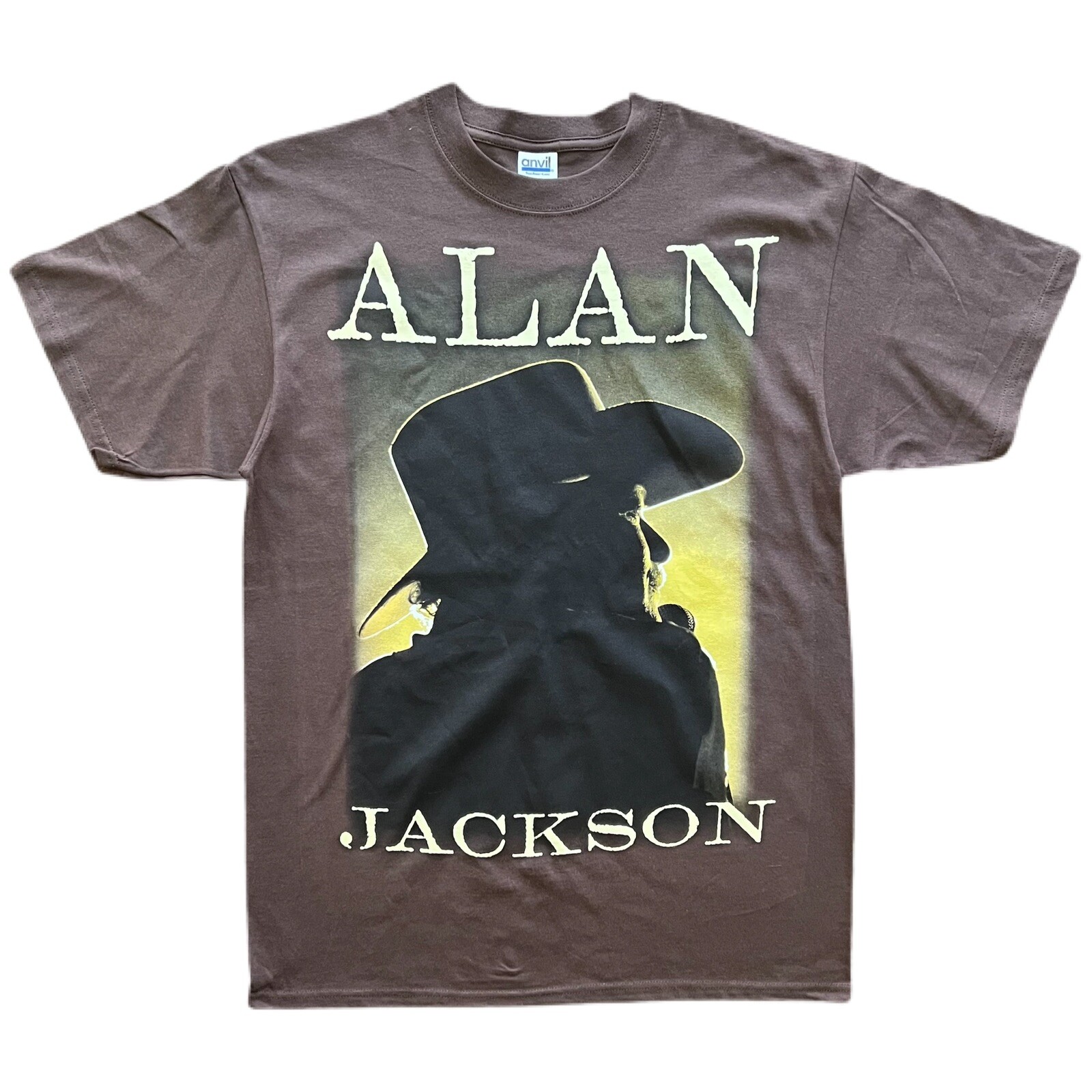 Vintage Alan Jackson Tshirt Brown 90s Country Music Graphic Concert Band Tee - L gallery