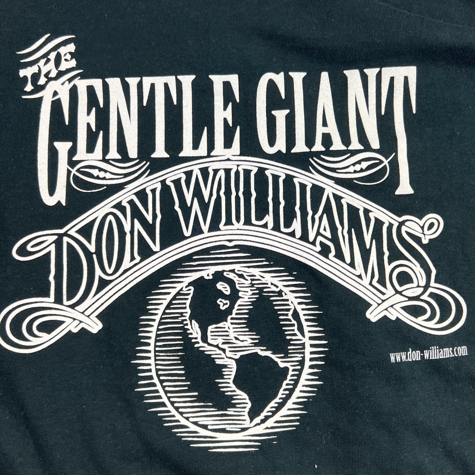 Don Williams Gentle Giant Tour T Shirt Black XL (46") M&O Country Music Tee gallery