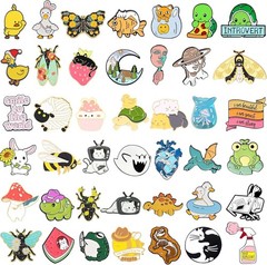 40/60pcs Cute Enamel Pins Bulk Set Anime Plant Cartoon Lapel Badges