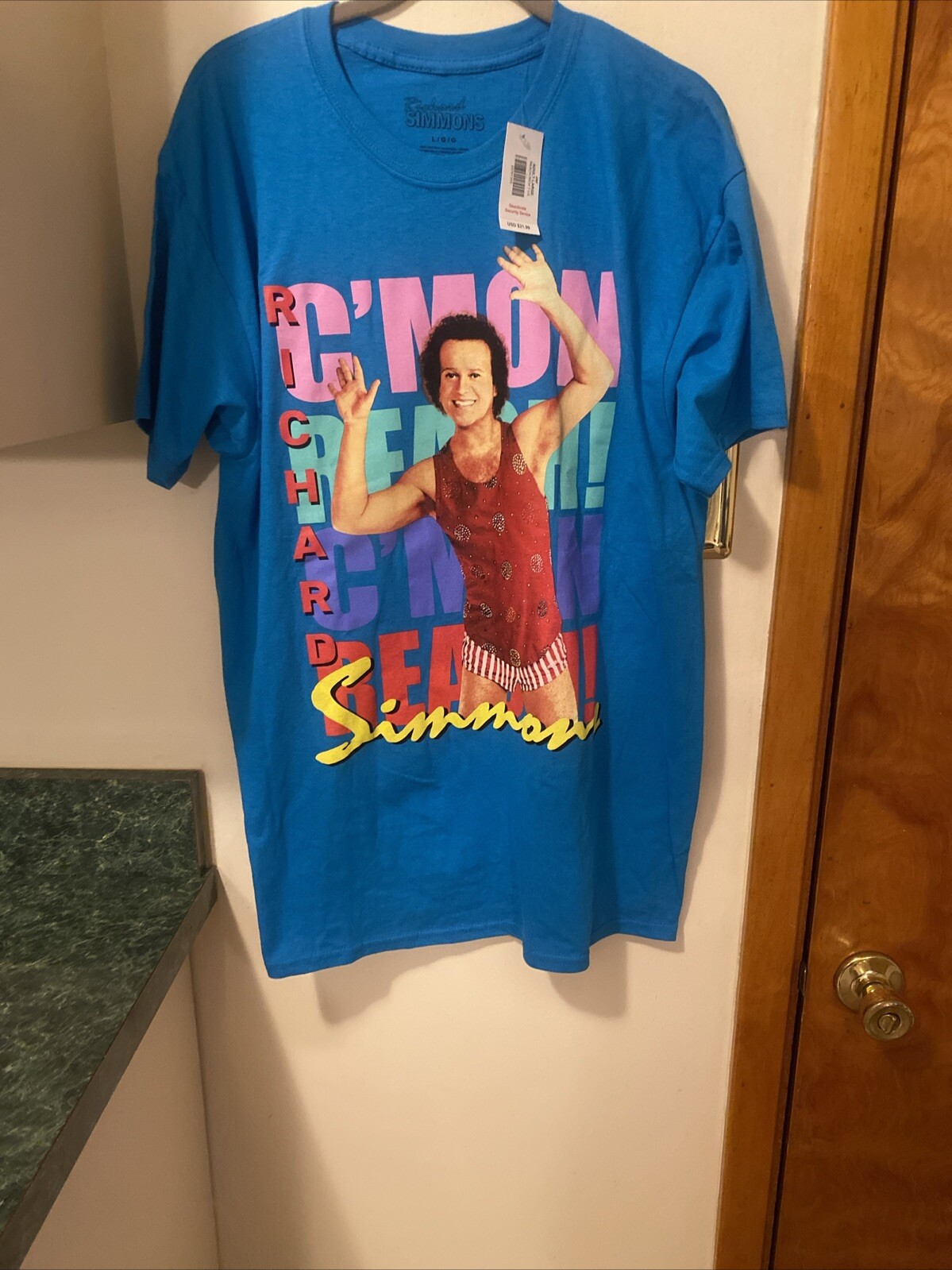 Richard Simmons C'mon Reach Shirt Blue Size Large Spencer's Tshirt Exercise New gallery