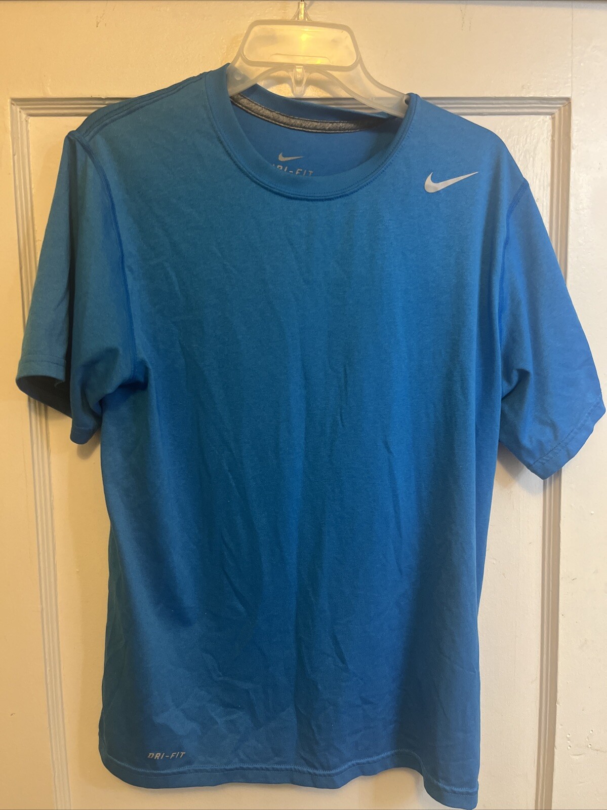Nike Shirt Men’s Medium Blue Dri-Fit Jogging Running Sports Gym Shirt Dri Fit