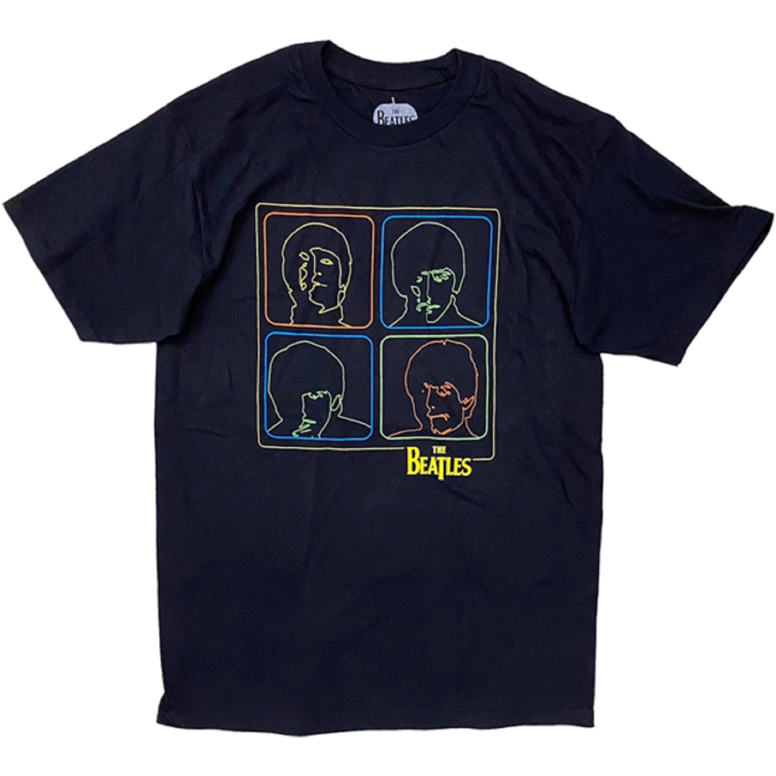 The Beatles Neon Outlined Headshots Men's T-Shirt - NWT gallery