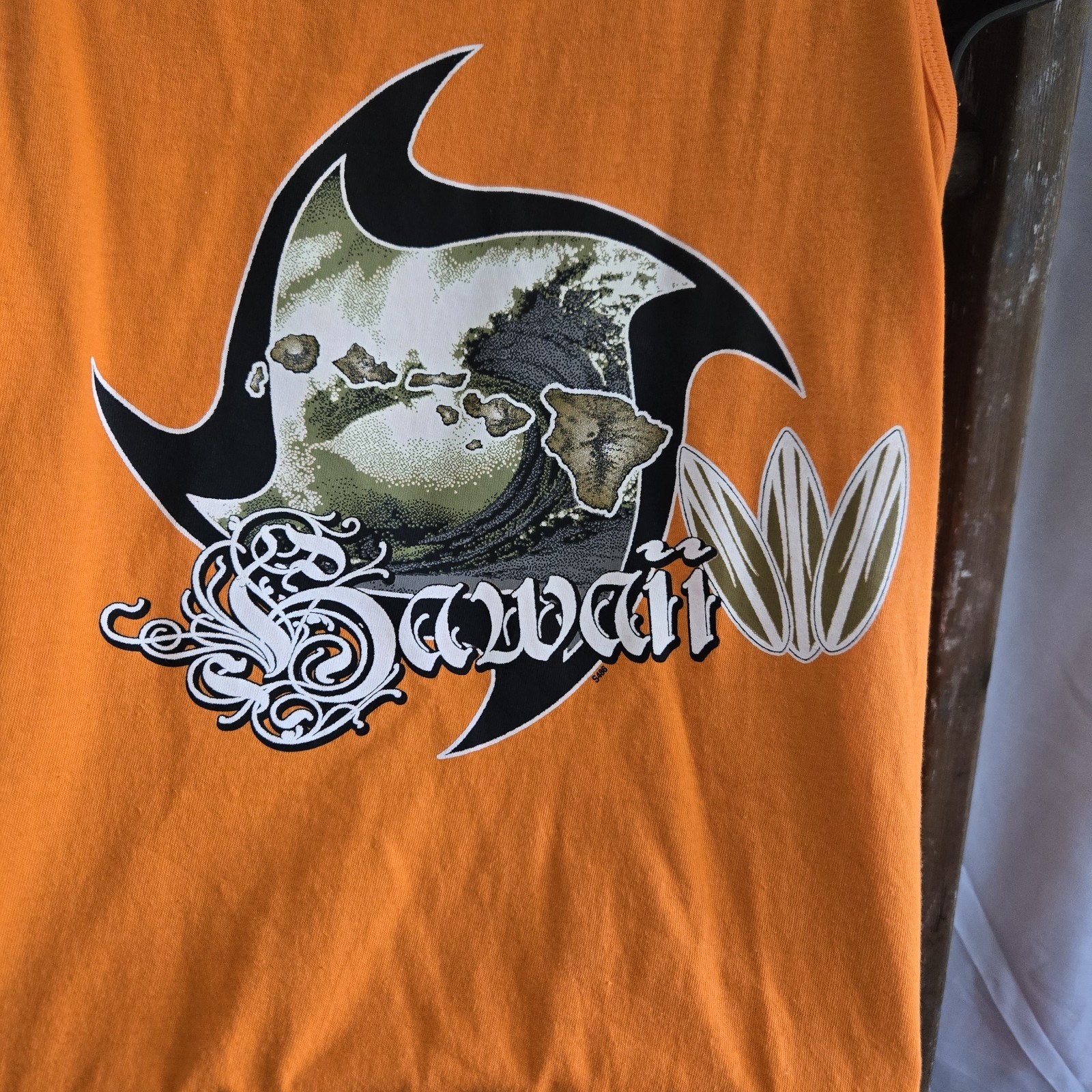 Y2K Vintage Hawaii Surf T Shirt Orange XL Altered Sleeveless See gallery