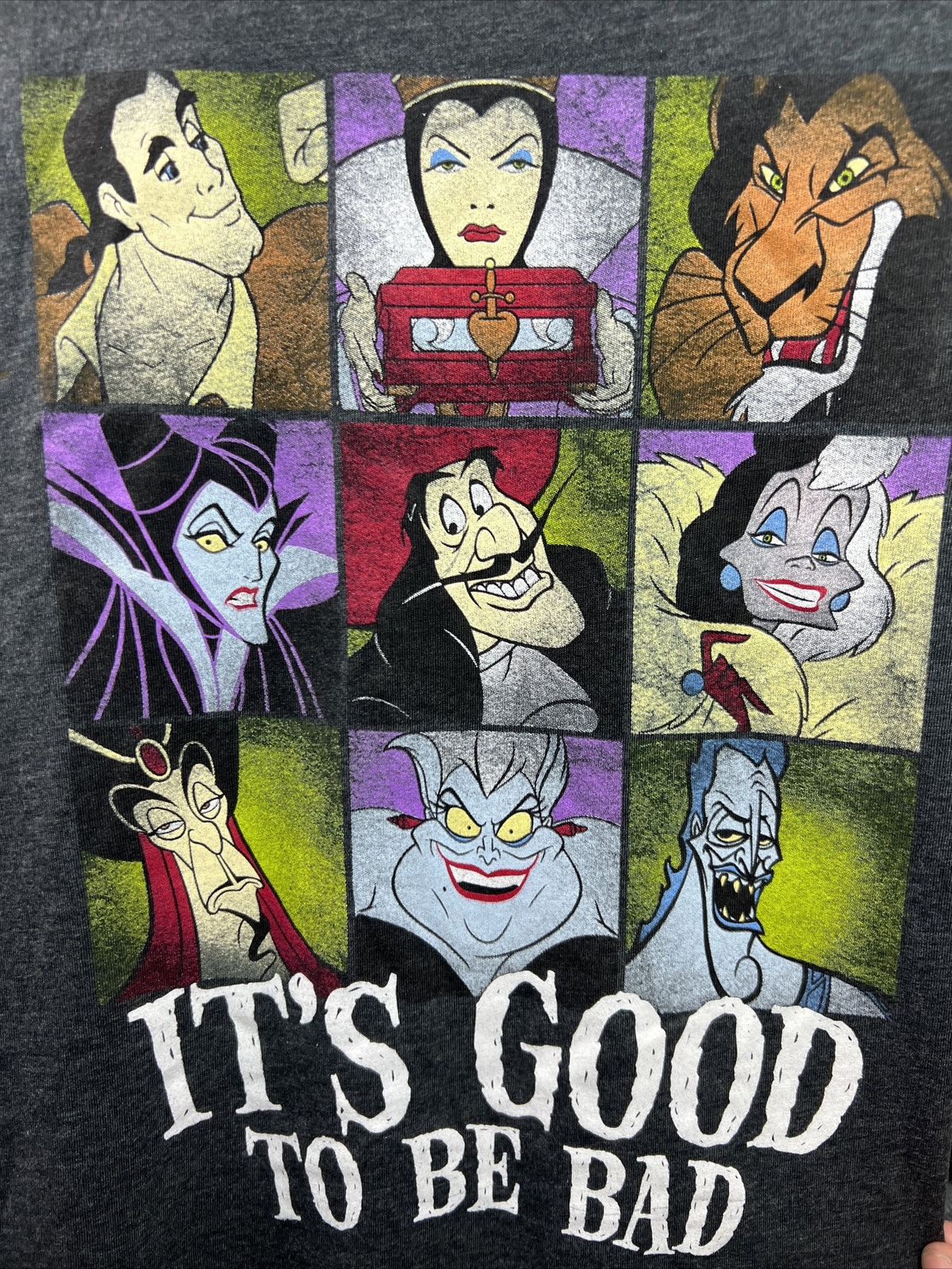 Disney Parks Shirt Disney Villains "It's Good To Be Bad" Shirt New Soft Gray gallery