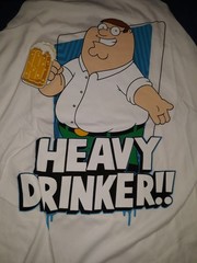 Family Guy Peter Griffin Heavy Drinker Raglan Tee Shirt Men’s XL X-Large NEW