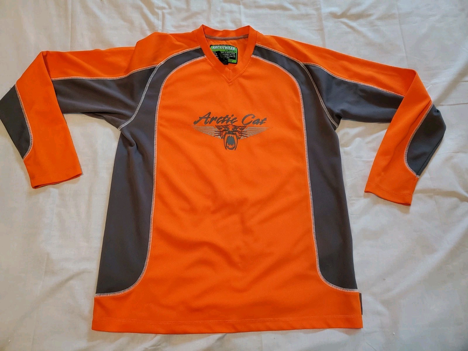 ARCTIC CAT ArcticWear Sno-Cross Jersey Orange Long Sleeve Shirt Mens Medium