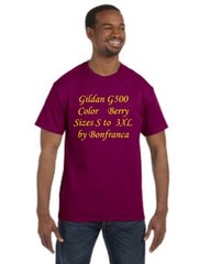 Gildan G500 Antique Cherry Red Heavy Cotton 5.3 oz. T-Shirt G5000 Rojo Cereza