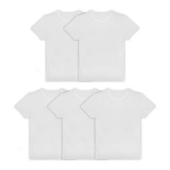 Men’s 6-Pack White Crew-Neck T-SHIRTS ” TAGLESS-COTTON”