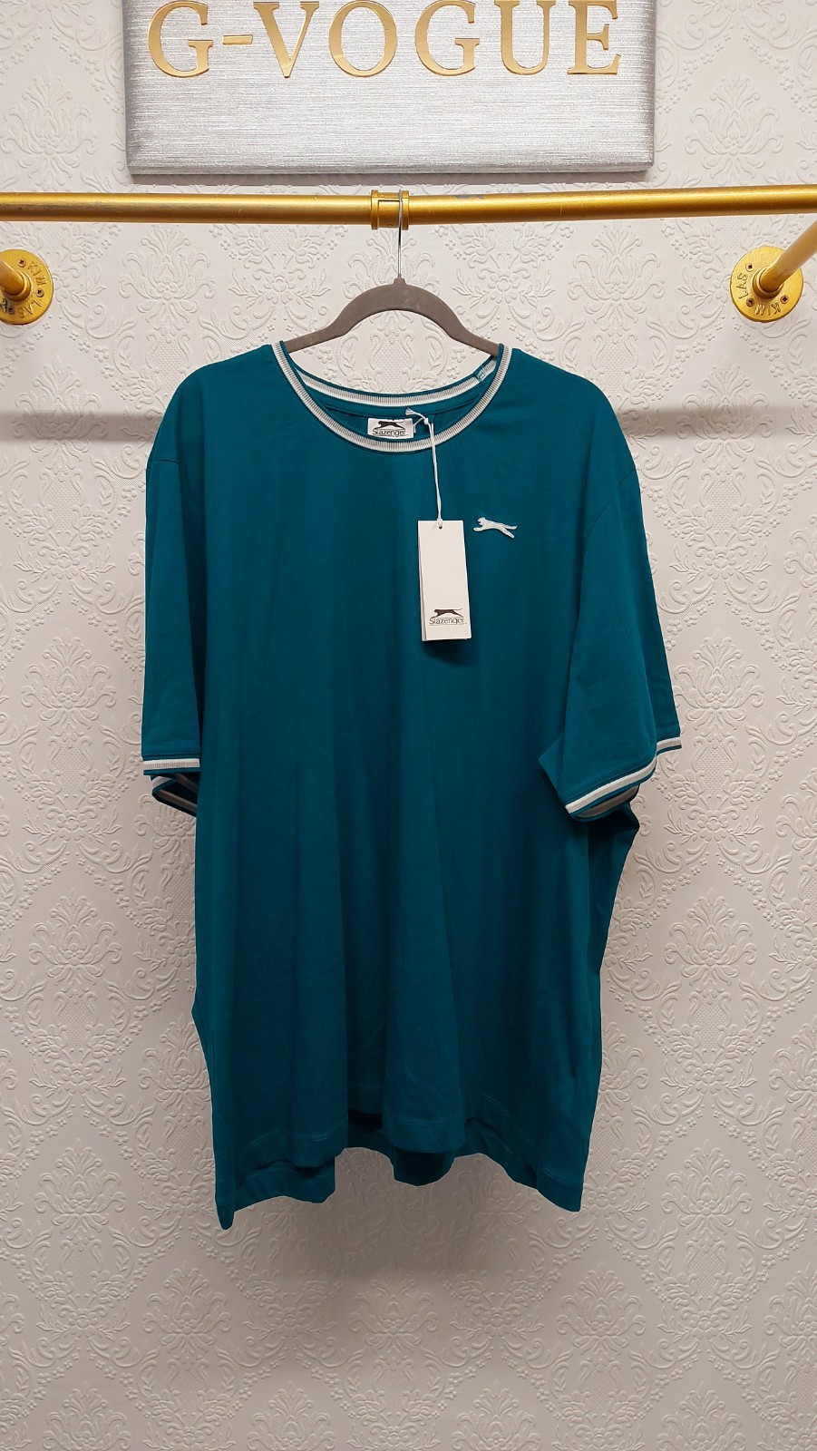 Slazenger Mens TSHIRT Size 4XL Blue Cotton Short Sleeve New With Tags gallery